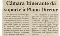 Câmara Itinerante dá suporte à Plano Diretor. Correo de Minas, Conselheiro Lafaiete, 17 mai. 2006, 136ª, p. 05.