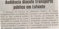 Audiência discute transporte público em Lafaiete. Jornal Correio da Cidade, Conselheiro Lafaiete, 24 mai. 2014, p. 2.