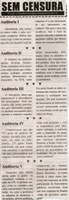 Auditoria I; Auditoria II; Auditoria III; Auditoria IV; Auditoria V. Correio de Minas, Conselheiro Lafaiete,  28 set. 2013, Sem Censura, p. 04.