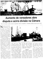 Aumento de vereadores abre disputa e acirra divisão na Câmara. Correio de Minas, Conselheiro Lafaiete, 15 nov. 2014, p. 2.