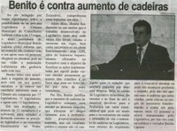 Benito é contra aumento de cadeiras. Correio de Minas, Conselheiro Lafaiete, 30 nov. 2013, p. 2.