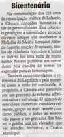 Bicentenária. Jornal Correio da Cidade, Conselheiro Lafaiete, 27 set. 2008, p. 48.