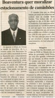  Boaventura quer moralizar estacionamento de caminhões. Folha Livre, Conselheiro Lafaiete, 10 mar. 2007, 312ª ed., p.11.