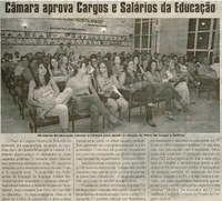 Câmara aprova cargos e salários da Educação. Jornal Correio da Cidade, Conselheiro Lafaiete, 10 mar. 2012, p. 02