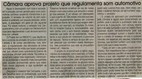 Câmara aprova projeto que regulamenta som automotivo. Jornal Correio da Cidade, Conselheiro Lafaiete, 20 nov. 2010 - Pág. 02