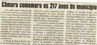 Câmara comemora os 217 anos do município. Jornal Correio da Cidade, Conselheiro Lafaiete, 22 set. 2007, 873ª ed., p. 04.