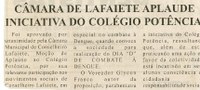 Câmara de Lafaiete aplaude iniciativa so Colégio Potência. Jornal Nova Gazeta Conselheiro Lafaiete, 19 abr. 2008, 510ª ed., p.07. 