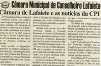 Câmara de Lafaiete e as notícias da CPI. Folha Livre,  Conselheiro Lafaiete, 20 mai. 2007, 323ª ed., p. 15.