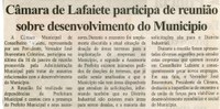 Câmara de Lafaiete participa de reunião sobre desenvolvimento do Município. Folha Livre, Conselheiro Lafaiete, 26 jan. 2008, 355ª ed., p.02.
