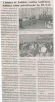 Câmara de Lafaiete realiza audiência pública sobre privatização da BR 040. Jornal Baruc, Congonhas, 05 mai. 2014, p. 8.