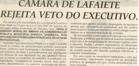 Câmara de Lafaiete rejeita veto do Executivo. Jornal Nova Gazeta, Conselheiro lafaiete, 24 mai. 2008, 515ª ed., p. 20.