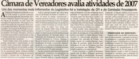 Câmara de Vereadores avalia atividades de 2007. Jornal Correio da Cidade, Conselheiro Lafaiete, 05 jan. 2008, p. 02.