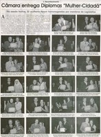 Câmara entrega  Diplomas "Mulher-Cidadã". Jornal Correio da Cidade, Conselheiro Lafaiete,  28 mar. 2009, p. 05.