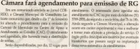 Câmara fará agendamento para emissão de RG. Jornal Correio da Cidade, Conselheiro Lafaiete, 23 fev. 2013 a 01 mar. 2013. p. 22.