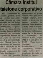Câmara institui telefone corporativo. Correio de Minas, Conselheiro Lafaiete, 28 fev. 2013, p. 02.