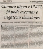 Câmara libera e PMCL já pode executar e negativar devedores. Jornal Correio Cidade, 20 jul. a 26 jul, 1483ª ed., Caderno Política, p. 6.