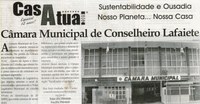 Câmara Municipal de Conselheiro Lafaiete. Jornal Correio da Cidade, Conselheiro Lafaiete,  17 out. 2009, p. 34.