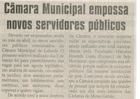 Câmara Municipal empossa novos servidores. Jornal Correio da Cidade, Conselheiro Lafaiete, 05 abr. 2008, p. 4.