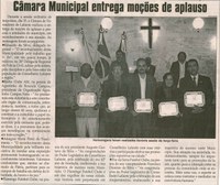 Câmara Municipal entrega moções de aplauso. Jornal Correio da Cidade, Conselheiro Lafaiete, 19 jul. 2008, p. 02.