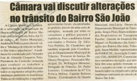 Câmara vai discutir alterações no trânsito do Bairro São João. Jornal Nova Gazeta, Conselheiro Lafaiete, 01 abr. 2006, 406ª ed., p. 14.