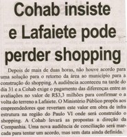 Cohab insiste e Lafaiete pode perder shopping. Correio de Minas, Conselheiro Lafaiete, 01 nov. 2013, p. 1.