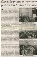 Comissão processante contra o prefeito José Milton é rejeitada. Jornal Correio da Cidade, 21 abr. 2012, p. 02.