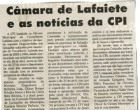 Câmara de Lafaiete e as notícias da CPI. Correio de Minas, Conselheiro Lafaiete, 26 mai. 2007, 160ª ed., p. 31. 