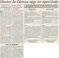 Diretor da Câmara nega ser apostilado. Jornal Correio da Cidade, Conselheiro Lafaiete, 16 jun. 2012, p. 04.