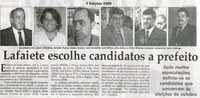 Eleições 2008: Lafaiete escolhe candidatos a prefeito. Jornal Correio da Cidade, 05 jul. 2008, p. 2. .