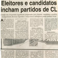 Eleitores e candidatos incham partidos de CL. Correio de Minas , Conselheiro Lafaiete, 07 junho 2008, 183ª ed., p. 04. 