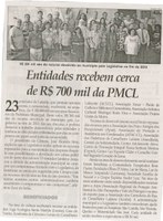 Entidades recebem cerca de 700 mil da PMCL. Jornal Correio da Cidade, Conselheiro Lafaiete,  17 mai. 2014, p. 19.