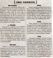 Entrevistas. Jornal Correio da Cidade, 06 a 12 ago. 2016, 1329ª ed., Caderno Opinião, Frei Tibúrcio, p. 8. 