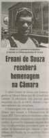 Ernani de Souza receberá homenagem na Câmara. Jornal Correio da Cidade, Conselheiro Lafaiete, 21 fev. 2015, p. 06.