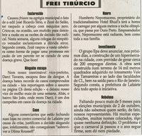  Esclarecido. Jornal Correio da Cidade, Conselheiro Lafaiete, 07 a 13 maio, 1316ª ed. , Caderno Política, Frei Tibúrcio, p. 8.