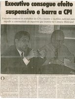 Executivo consegue efeito suspensivo e barra CPI. Jornal O Dossiê, Conselheiro Lafaiete, 27 out. 2007, 175ª ed., p. 08.