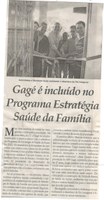 Gagé é incluído no Programa Estratégia Saúde da Família. Jornal Correio da Cidade, Conselheiro Lafaiete ,05 mai. 2018 a 11 mai. 2018, 1420ª ed., Caderno Comunidade, p. 18.