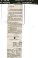 Guarda Municipal: Ver. Victor Bhering entra na Justiça contra a Guarda Municipal: " A Guarda Municipal não pode atuar na fiscalização de trânsito e nem aplicar multas" . Jornal Nova Gazeta, Conselheiro Lafaiete, 20 jan. 2007, 447ª ed., p. 05.