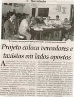 Projeto coloca vereadores e taxistas em lado opostos. Jornal Correio da Cidade, Conselheiro Lafaiete, 28 nov. 2014, p. 4.