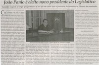 João Paulo é eleito novo presidente do Legislativo. Jornal Correio da Cidade, Conselheiro Lafaiete,  26 dez. 2014, p. 6.