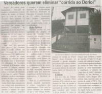 Vereadores querem eliminar corrida ao Doriol. Correio de Minas, Conselheiro Lafaiete, 13 dez. 2014, p. 5.