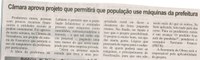 Câmara aprova projeto que permitirá que população use máquinas da prefeitura. Correio de Minas, Conselheiro Lafaiete, 29 nov. 2014, p. 4.