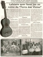 Lafaiete quer fazer jus ao nome de "Terra das Violas". Jornal Correio da Cidade, Conselheiro Lafaiete, 07 abr. 2012, p. 36.
