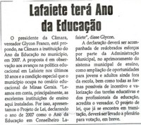 Lafaiete terá Ano da Educação. Jornal Correio da Cidade, Conselheiro Lafaiete, 08 abr. 2006, 798ª ed., p. 03.