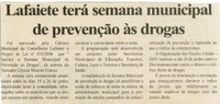  Lafaiete terá semana municipal de prevenção às drogas. Folha Livre, Conselheiro lafaiete, 20 mai. 2006. 271ª ed. p. 14.