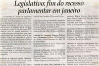 Legislativo fim do recesso parlamentar em janeiro. Jornal Correio da Cidade, Conselheiro Lafaiete, 24 jan. 2009, p. 02.