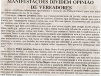 Manifestações dividem opinião de vereadores. Jornal Nova Gazeta, Conselheiro Lafaiete, 27 mar. 2015, 834ª ed., p. 06.