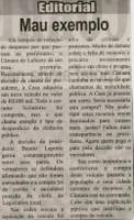 Mau Exemplo. Correio de Minas, Conselheiro Lafaiete, 27 jul. 2013, Editorial, p. 02.