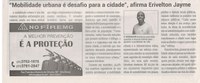 "Mobilidade urbana é desafio para a cidade", afirma Erivelton Jayme. Jornal Correio da Cidade, Conselheiro Lafaiete, 2 a 8 nov. 2024, 1755ª ed., Política, p. 3.