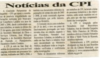 Notícias da CPI. Folha Livre, Conselheiro Lafaiete, 25 ago. 2007, 335ª ed., p. 15.