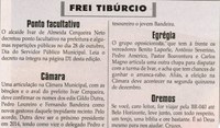 Ponto facultativo; Câmara; Egrégia; Oremos. Jornal Correio da Cidade, Conselheiro Lafaiete, 19 out. 2013, Frei Tibúrcio, p. 8.
